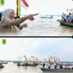 Wakil Bupati Kabupaten Indragiri Hilir, "Yuliantini S,Sos,M.Si, Membuka Acara Festval Sungai Indragiri (FSI), Pompong Hias Dengan Semarak Menyambut Tahun Baru Islam 1447 H",(Photo Prokopimda Inhil)