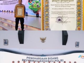 Polres Jombang Raih Penghargaan Unit Pelayanan Publik Terbaik dari Kapolri*
