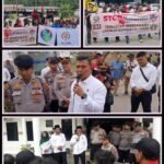 Wartawan Gelar Aksi Demo Dengan Lima Poin Tuntutan Mengatas Namakan GWLS Di Depan Polres Dan Kemenag Labusel