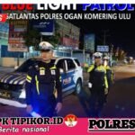 Blue Light Patrol Sat Lantas Polres Oku, Ciptakan Rasa Aman Bagi Pengguna Jalan Yang Beraktivitas Di Malam Hari