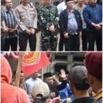 Dandim 0213/Nias Monitoring bersama Kapolres Nias, Pelaksanaan Aksi Demonstrasi di Kantor DPRD Kabupaten Nias dan DPRD Kota Gunungsitoli