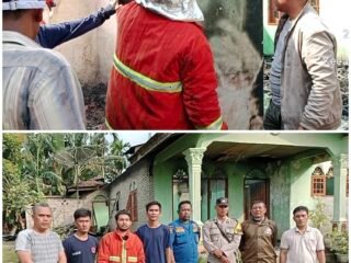 Polsek Bosar Maligas Sigap Tangani Kebakaran Rumah Warga, Kerugian Capai Rp 200 Juta