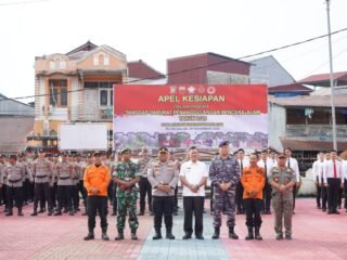 Polres Nias Selatan Pastikan Kesiapan Personel dan Sarpras dalam Apel Tanggap Darurat Bencana 2025