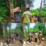 Warga Desa Sotoo Hilisimaetano Gotong Royong Perbaiki Jalan Usaha Tani, Minta Perhatian Pemerintah Daerah