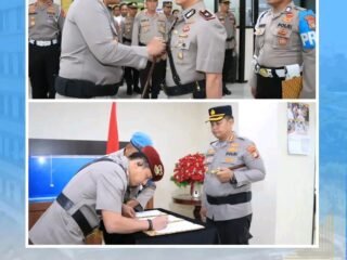 Upacara Sertijab Kasat Reskrim Polres Metro Bekasi Kota