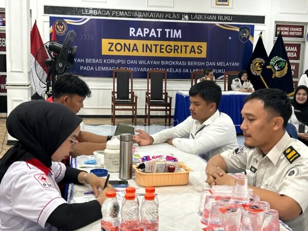 Lapas Labuhan Ruku Gelar Donor Darah Bersama PMI Batu Bara Dalam Rangka Bakti Sosial