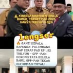 GANTI KEPALA BAPENDA: PALEMBANG SIAP SERAP PAD RP 1,92 TRILYUN – GPP -PAN. DORONG TATA KELOLA BARU, GPP-PAN TEKAN REFORMASI TOTAL!