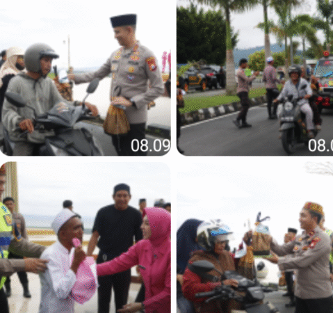 Berkah Ramadan, Polres Halsel Bersama Bhayangkari Bagikan Takjil Untuk Masyarakat