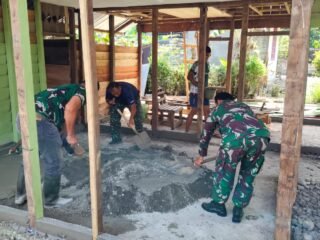 Satgas TMMD Ke-127 Kodim 0116/Nagan Raya kebut RTLH Masuk Tahap Pengecoran Lantai