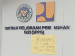 Terindikasi Upah Pekerja Pembangunan Gedung SPPG MBG Dapur Karang Suci Belum Dibayarkan, Gedung Disegel