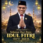Sekertaris Kecamatan Tanimbar Selatan mengucapkan Selamat Idul Fitri 1 Syawal 1447 H/2026 Masehi