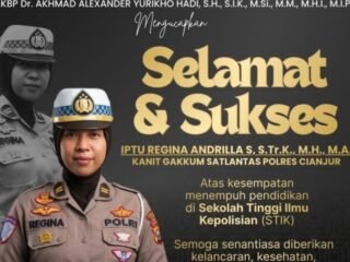 Kapolres Cianjur Ucapkan Selamat kepada Kanit Gakkum Satlantas yang Ikuti Pendidikan STIK