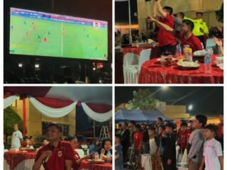 Pererat Talisilaturahmi dan Kebersamaan dengan Masyarakat, Polres Cianjur Gelar Nobar Timnas Indonesia