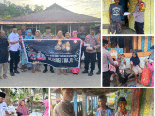 Polsek Bacan Barat Berbagi Takjil di Desa Indari, Susuri Dalam Kampung dengan Berjalan Kaki