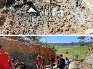Satgas TMMD Pilih Bergerak Cepat Atasi Genangan Jalan Desa*