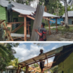 Tak Kenal Lelah Satgas TMMD ke 127 Kodim 0116 Nagan Raya Terus Kebut Pemasangan Atap RTLH