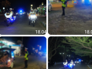 Cegah Laka Lantas, Personel Pos Pam Terpadu Operasi Ketupat Kie Raha 2026 Polda Malut Gelar Patroli Blue Light