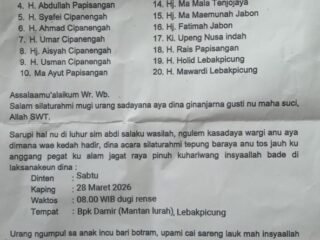 Silaturahmi Keluarga Besar Ama H. Ali Digelar 28 Maret 2026