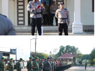 Polres Nias Selatan Menggelar Apel Kesiapan Pam Malam Takbiran dan Sholat Idul Fitri 1447 H 2026 Kabupaten Nias Selatan