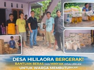Desa Hililaora Bergerak! Bantuan Beras dan Minyak Disalurkan untuk Warga Membutuhkan