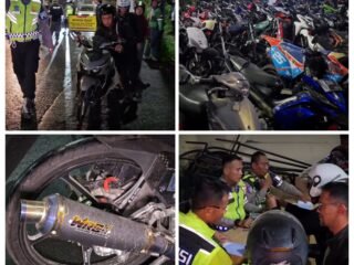 Polres Cianjur Gelar Razia Knalpot Brong, 58 Kendaraan Diamankan dalam Operasi Gabungan
