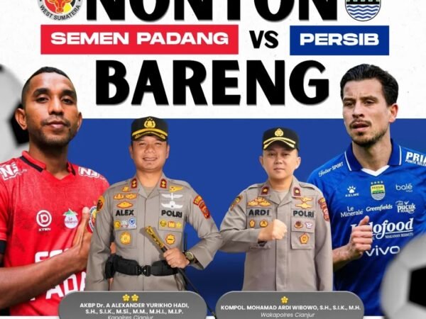 Polres Cianjur Gelar Nobar Semen Padang VS Persib Bandung