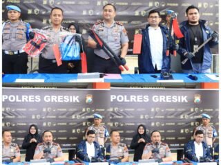 Polres Gresik Amankan Komplotan Residivis Pencuri Kabel PLN Lintas Daerah