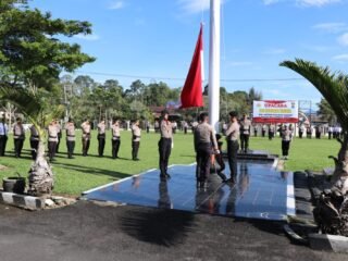 Polres Lampung Barat Gelar Upacara Kesadaran Nasional dan Kenaikan Pangkat ASN