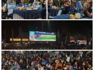 Jalin Kebersamaan dengan Masyarakat , Polres Cianjur Gelar Nobar Persib vs Arema