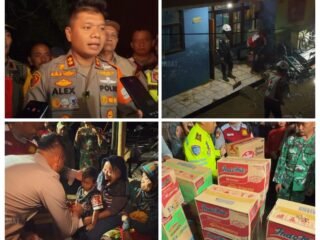 Bentuk Empati , Kapolres Cianjur Pimpin Penanganan Banjir di Desa Jamali, Puluhan Rumah Terdampak