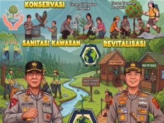 Kapolda Jawa Barat dan Kapolres Cianjur Gelar Aksi Pelestarian Gunung Gede