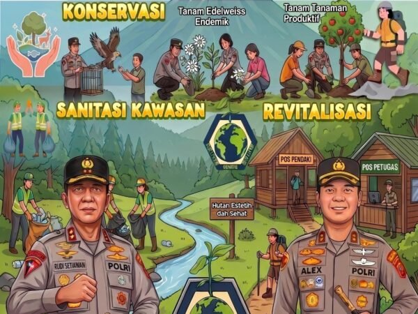 Kapolda Jawa Barat dan Kapolres Cianjur Gelar Aksi Pelestarian Gunung Gede