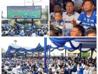Pererat Silaturahmi dan Jaga Kondusifitas, Polres Cianjur Gelar Nobar Persib vs Persija, 