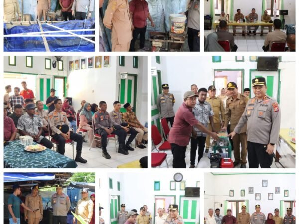 Kapolres Kepulauan Sula Serahkan Bantuan Alat Produksi Sagu kepada Petani Desa Fogi