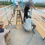 Polres Kuansing Lanjutkan Pembangunan Jembatan Merah Putih Presisi, Progres Capai 30 Persen