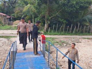 Jembatan Merah Putih Presisi Di Desa Logas Rampung 100 Persen, Siap Dimanfaatkan Warga
