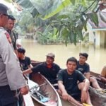 Polsek Pangean Dan Kuantan Hilir Intensif Monitoring Banjir Di Wilayah Terdampak