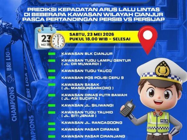 Polres Cianjur Imbau Masyarakat Antisipasi Kepadatan Lalu Lintas Saat Pertandingan Persib vs Persijap
