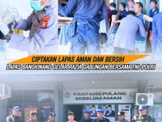 Ciptakan Lapas Aman Dan Bersih, Lapas Bangkinang Gelar Razia Gabungan Bersama TNI Polri