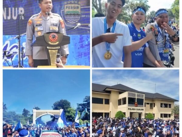 Polres Cianjur Sambut Meriah Kepulangan Juara Persib Bandung Bersama Ribuan Bobotoh