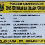 Akselerasi Infrastruktur, Disperkim Sukabumi Mulai Bangun Jalan Lingkungan di Desa Neglasari