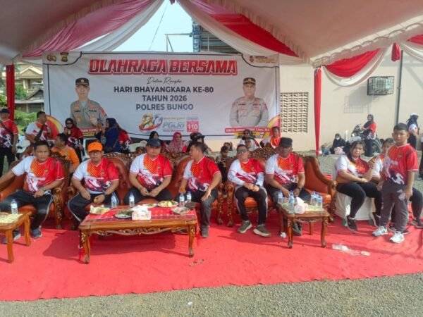 Sambut Hari Bhayangkara Ke-80, Polres Bungo Gelar Olahraga Bersama Di Pelepat Ilir