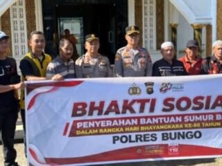 Polres Bungo Resmikan Sumur Bor Di Masjid Baiturrahman, Wujud Pengabdian Hari Bhayangkara Ke-80