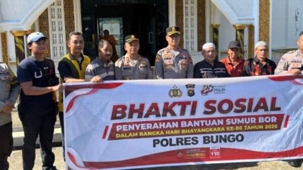 Polres Bungo Resmikan Sumur Bor Di Masjid Baiturrahman, Wujud Pengabdian Hari Bhayangkara Ke-80