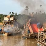 Polsek Cerenti Tertibkan Lima Rakit PETI Di Sungai Kuantan, Desa Pulau Jambu