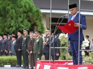 Bupati Tebo Agus Rubiyanto pimpin dan Membacakan Amanat dalam Hari lahir Pancasila Tahun 2026.