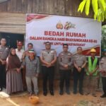 Hari Bhayangkara Ke-80 Diisi Bakti Sosial, Polres Kampar Laksanakan Bedah Rumah Di Bukit Permai