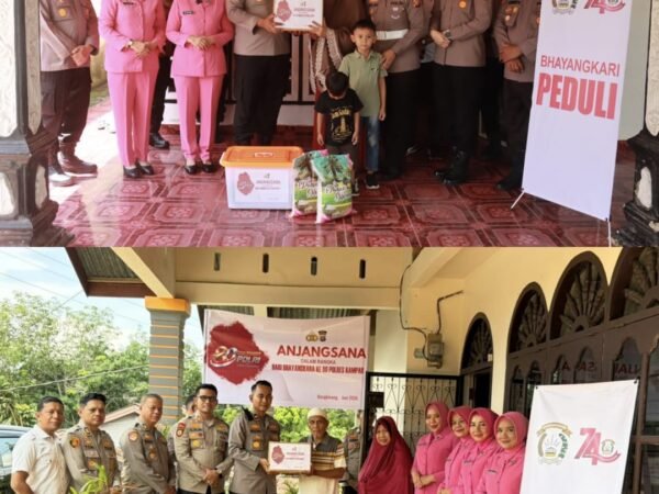 Polres Kampar Dan Bhayangkari Hadir Di Tengah Masyarakat, Giat Anjang Sana Meriahkan Hari Bhayangkara Ke-80