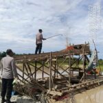 Polsek Pangean Tertibkan Aktivitas PETI Di Desa Tanah Bekali, Tiga Rakit Dimusnahkan