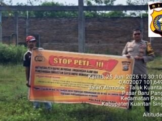 Cegah Pertambangan Ilegal, Polsek Jajaran Polres Kuansing Turun Langsung Sosialisasikan Larangan PETI